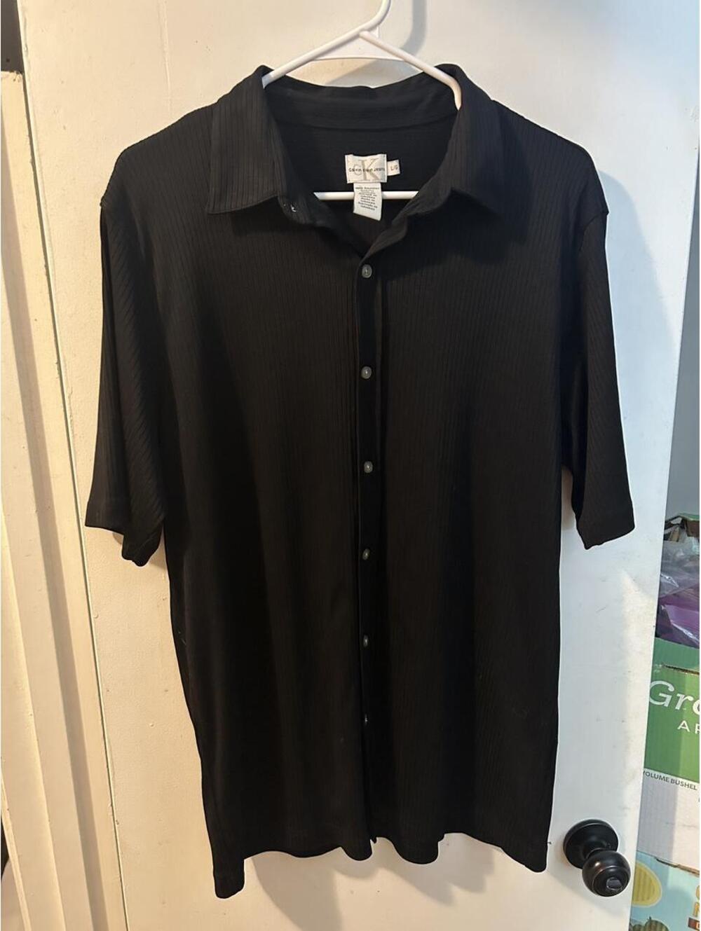 Calvin Klein Jeans pleated button up shirt size L